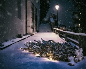 a fallen Christmas tree symbolizes the dashed hopes of 2020 holidays