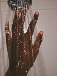 hand in a shower